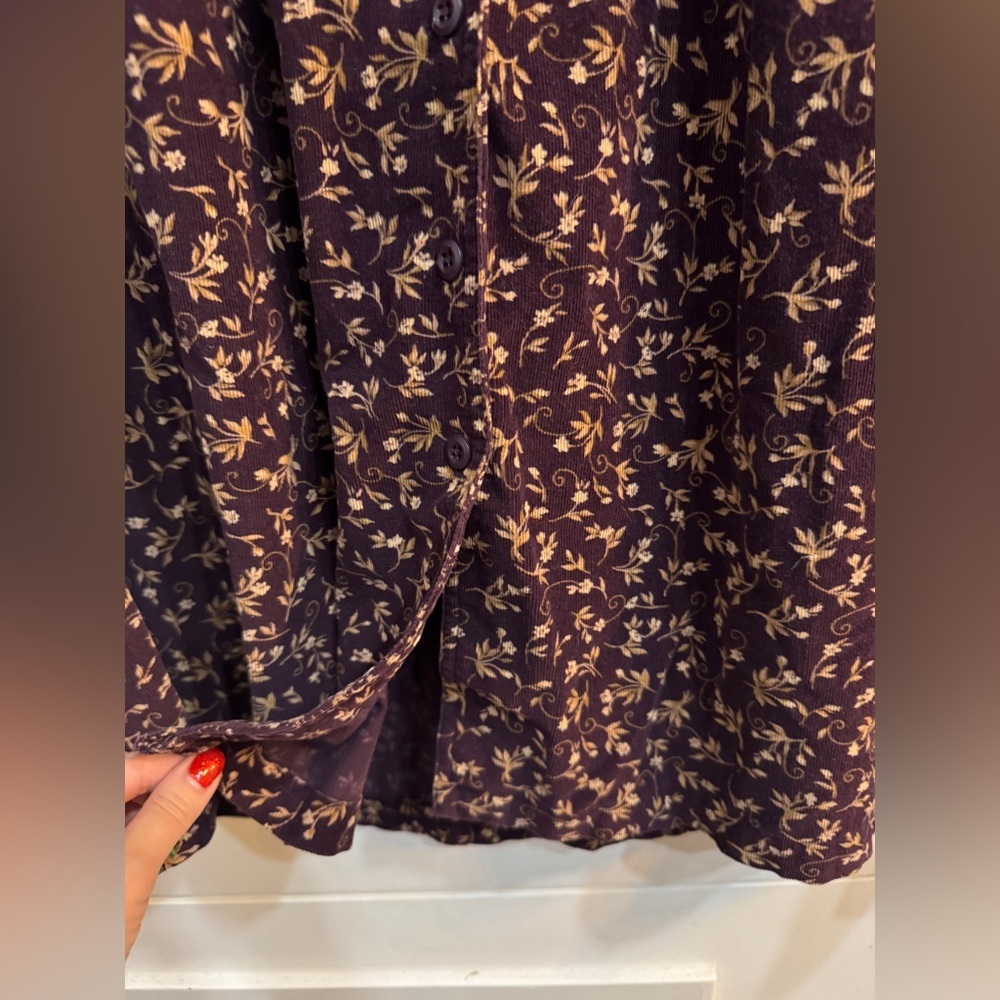 L.L. Bean Vintage Purple Floral Corduroy Maxi Dress
Size 10P - Picture 4 of 6